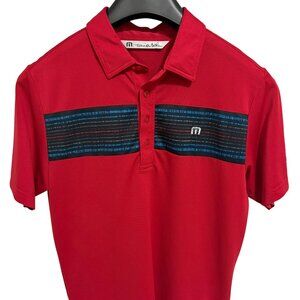 Travis Mathew Polo Golf Shirt Mens Size Medium Striped Stretch